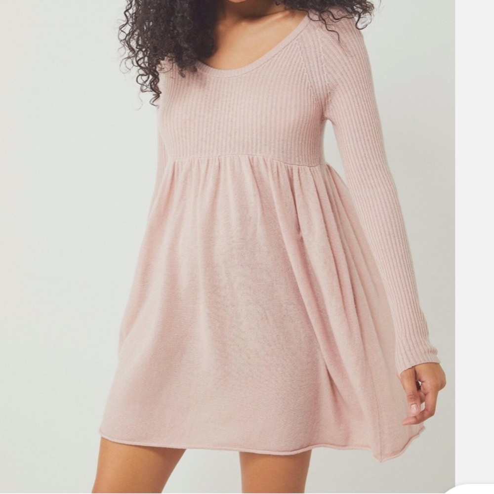 FP Beach Pink Ribbed Knit Dress
